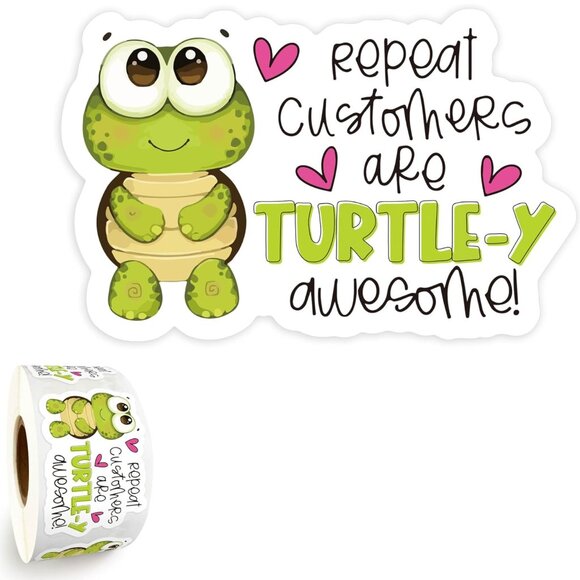 Other - Cute Turtle Stickers Repeat Customers Are The Best Stickers 500 Roll NEW